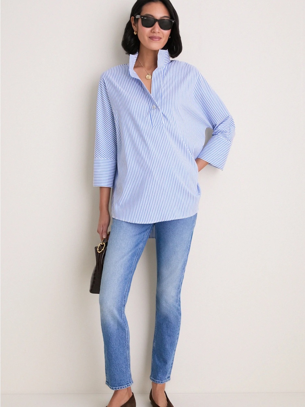 Tuckernuck | Blue Stripe Willow Blouse